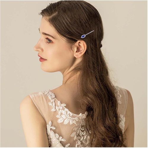 Kal-Épingle À Cheveux En Cristal Saphir Vintage Barrettes Mariage Épingles À Cheveux En Cristal Bleu Épingles À Cheveux En Cristal Saphir Vintage Barrette Épingles À Cheveux (Style A)
