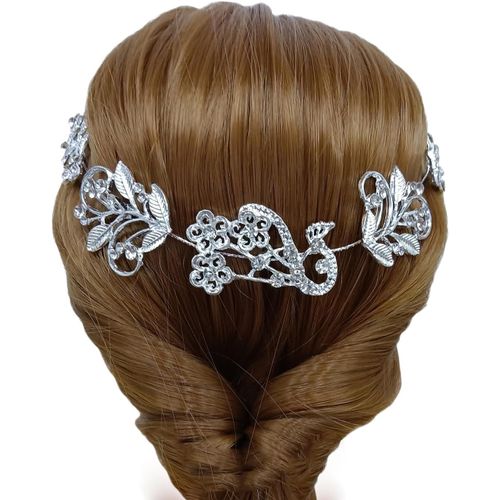 Kal-Decoration Cheveux Mariage Serre Tête En Cristal Pour Mariée Avec Feuilles Vintage À Multiples Accessoires De Cheveu Pour Femmes Et Filles D05324