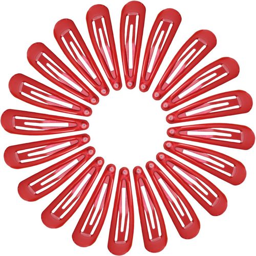 Kal-20pcs 4.8cm Barrettes Pince À Cheveux Clip En Métal, Barrette Cheveux Fille, Snap Barettes Bb En Métal, Femme Snap Clip Barrettes À Cheveux, Enfant Épingle À Cheveux Rouge