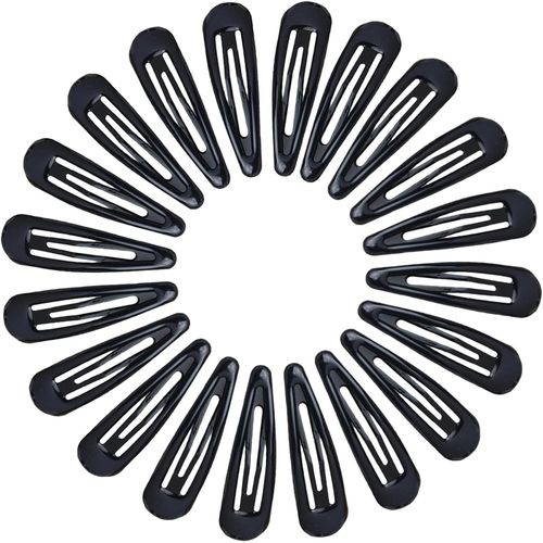 Kal-20pcs 4.8cm Barrettes Pince À Cheveux Clip En Métal, Barrette Cheveux Fille, Snap Barettes Bb En Métal, Femme Snap Clip Barrettes À Cheveux, Enfant Épingle À Cheveux Noir