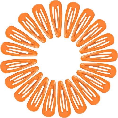 Kal-20pcs 4.8cm Barrettes Pince À Cheveux Clip En Métal, Barrette Cheveux Fille, Snap Barettes Bb En Métal, Femme Snap Clip Barrettes À Cheveux, Enfant Épingle À Cheveux Orange