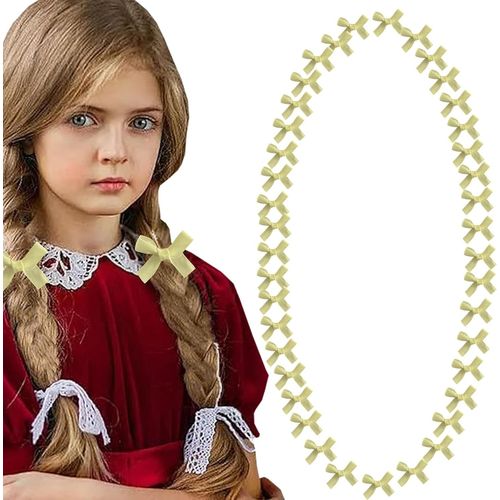 Kal-40pcs Pinces À Cheveux Crocodile Noeud Papillon Mini Barrettes Accessoire De Coiffure Pour Femmes Filles Anniversaire Fête Jaune