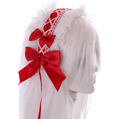 Kal-C-05-4 Bandeau Pour Cheveux Style Gothique Avec N?ud Rouge
