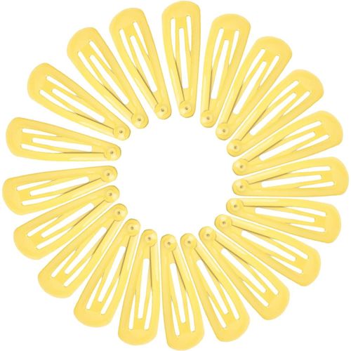 Kal-20pcs 4.8cm Barrettes Pince À Cheveux Clip En Métal, Barrette Cheveux Fille, Snap Barettes Bb En Métal, Femme Snap Clip Barrettes À Cheveux, Enfant Épingle À Cheveux Jaune