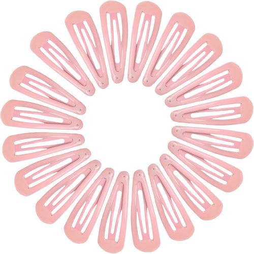 Kal-20pcs 4.8cm Barrettes Pince À Cheveux Clip En Métal, Barrette Cheveux Fille, Snap Barettes Bb En Métal, Femme Snap Clip Barrettes À Cheveux, Enfant Épingle À Cheveux Rose
