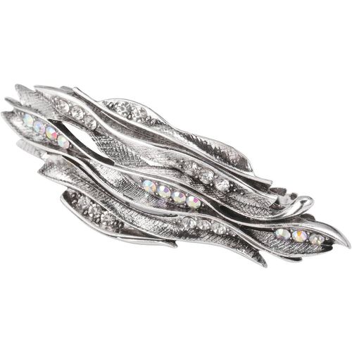 Kal-Vintage Barrette À Cheveux Feuille En Strass Pince À Cheveux Femme En Métal Bijoux De Tête Épingle Clips Cheveux Accessoires Cheveux Mariage