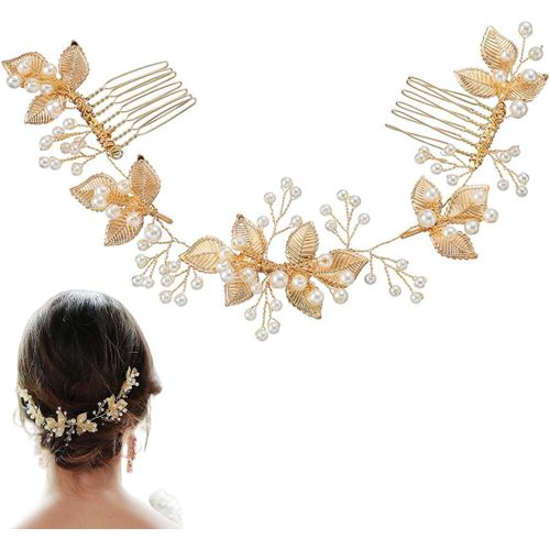 Kal-Decoration Cheveux Mariage Or Strass Bandeaux Serre Têtes De Cheveu Casque Mariée Accessoires De Coiffure Pour Les Mariées Demoiselle D'honneur X04824