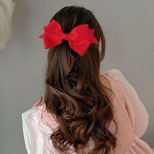 Kal-Pinces À Cheveux Grand Noeud Noeud Satin Pinces À Cheveux Ruban Rouge Noeuds Épingles À Cheveux Noeuds Papillon Barrette Barrette Noeuds Barrette Ruban Hiver Accessoires Noeud Papillon