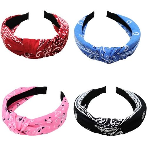 Kal-Serre Tete Femme Vintage Larges Serre-Têtes En Tissu Bandeau Cheveux Femme Bandeaux Avec N?uds Hair Accessoire Cheveux Pour Fille (4cash)