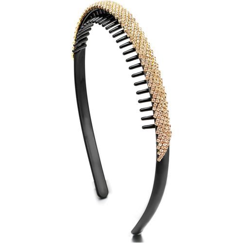 Kal-Étincelant Couleur D'or Strass Cluster Cheveux Cerceau Les Dents Peigne Cheveux Couronne Bandeau Bande Cheveux Fête
