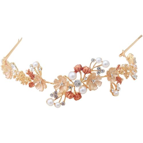 Kal-1 Pièce Bandeaux De Mariée Avec Strass - Couronne De Cheveux En Cristal Et Perle - Tiare De Mariage Élégant - Accessoires Pour Cheveux Femme Fille Et Mariage