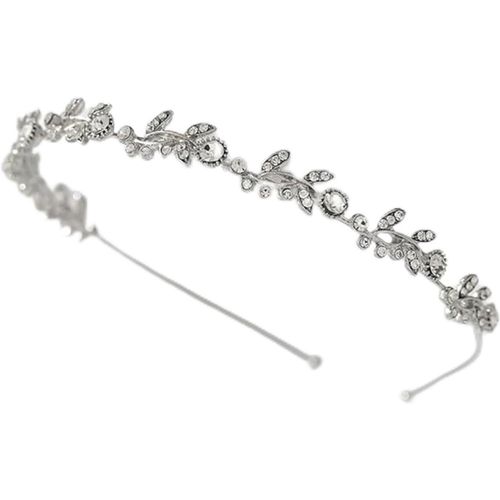 Kal-Serre-Têtes De Mariage, Tiare De Mariage Élégant, Bandeaux Bijoux Cheveux Vignes De Fleur De Cristal De Perle, Accessoire De Mariage, Serre-Tête En Strass Pour Femme (Argent)