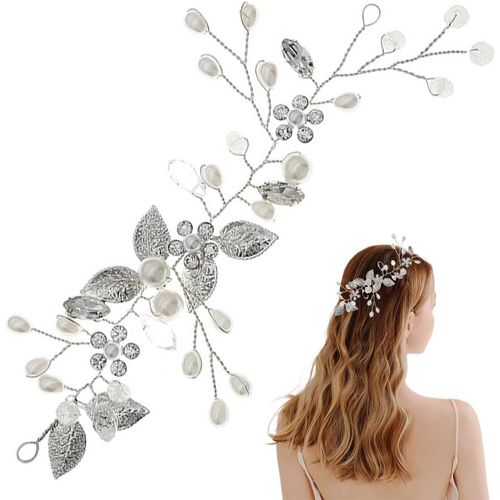 Kal-Diademe Mariage Princesse Blanche Perle Fleur Couvre Chef Robe De Cheveux Cristal Mariée Accessoires Pour Princesse Bandeaux Feuille Florale X04718