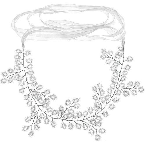 Kal-Accessoires Cheveux Mariage Bijoux Strass Florale Décoration Mariée Chapellerie Cheveu Bandeaux Argenté Pour Lady Female Woman Fête Anniversaire X04723
