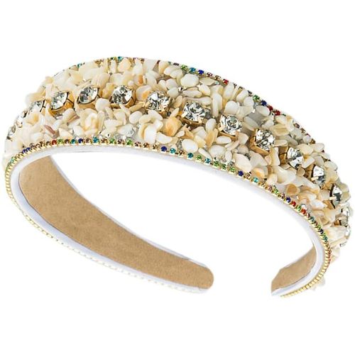 Kal-1pcs Large Bandeau Alice En Strass Paillettes - Accessoires De Cheveux Rembourrés, Cristal Embelli De Perles, Elastique Sans Glissement Headwear Pour Femmes (Crystal4de)