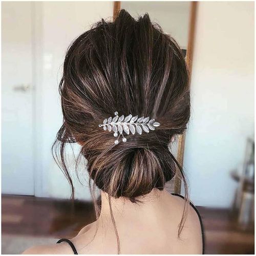 Kal-Peigne À Cheveux De Mariage En Cristal Perles Argenté Barrette Mariage Coiffures Décoratives Strass Pièce À Cheveux De Mariée Peigne Latéral Accessoires De Cheveux Pour Femmes (Argent)