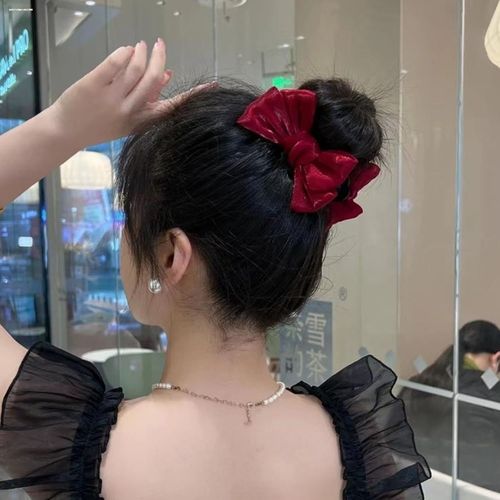 Kal-Pince À Cheveux Noeud Rouge Vintage Pince À Cheveux Noeud Satin Barrette Pince À Cheveux Noeud Rouge Pince À Cheveux Barrette Accessoires Pour Cheveux Coiffure Pince À Cheveux Bijoux Pour