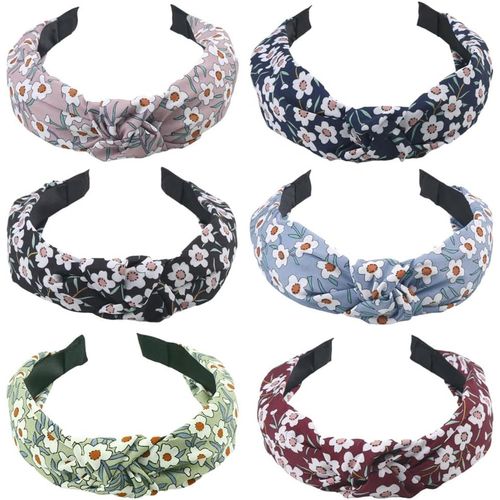 Kal-Bandeaux De Cheveux Pour Femme - Large Bandeau Vintage - Turban Pour Femme - Bandeau Torsadé - Bandeau Élastique Pour Un Usage Quotidien - Yoga - Sport (Jidanhua6)