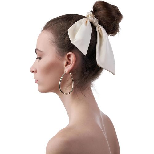 Kal-Chouchou À Cheveux En Tissu Pour Femme Et Fille Avec Foulard (Couleur Crème)
