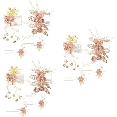 Kal-Ensemble De 12 Accessoires Pour Cheveux De Mariée Peignes Et Fleurs En Strass Accessoires Pour Robe De Mariée Pour Femmes