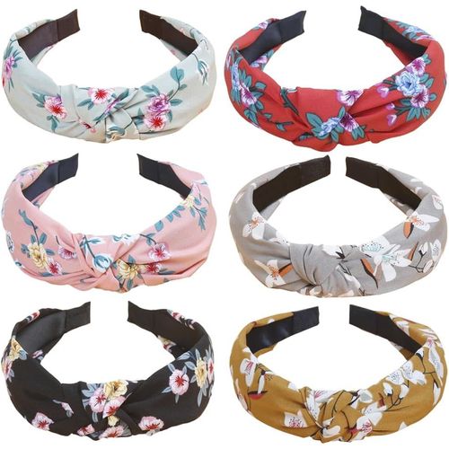 Kal-Bandeaux De Cheveux Pour Femme - Large Bandeau Vintage - Turban Pour Femme - Bandeau Torsadé - Bandeau Élastique Pour Un Usage Quotidien - Yoga - Sport (Rose6)
