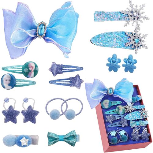 Kal-15 Pcs Elastique Cheveux Fille, Accessoire Cheveux Fille 6 Ans, Pince Cheveux Fille Paillettes, Barettes Cheveux Fille Noeud, Pour Enfants,Fille, Comme Cadeau D'anniversaire