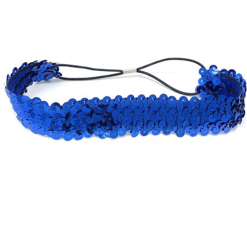 Kal-Bandeau De Déguisement En Polyester À Paillettes Pour Femmes Bleues 38 X 3 Cm