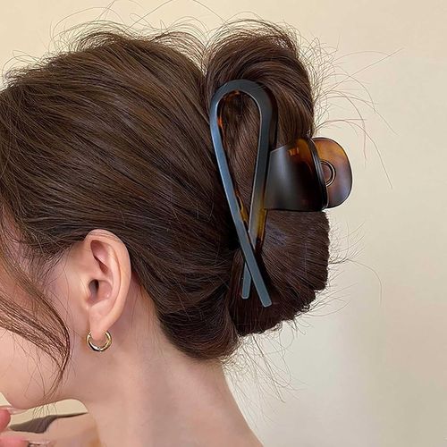 Kal-Grandes Pinces À Cheveux Marron Grandes Pinces À Cheveux Irrégulières Pinces À Griffes En Acrylique Pince À Requin Barrette Pinces À Cheveux Géométriques Barrette À Cheveux En Résine Chignon
