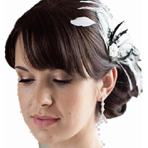 Kal-Fête De Mariage Mariée Cristal Bijoux Barrette À Cheveux Plume Cheveux Grande Tête De Fleur Fleur Fleurs Barrette À Cheveux Femme Bijou De Cheveux Accessoires Flower Fleurs En Blanc En À La Main