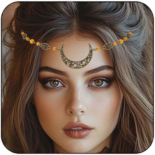 Kal-Bandeau De Mariée Rouge En Cristal Pour Bal De Promo, Festival, Accessoire De Cheveux De Mariage Pour Femmes Et Filles (Jaune)