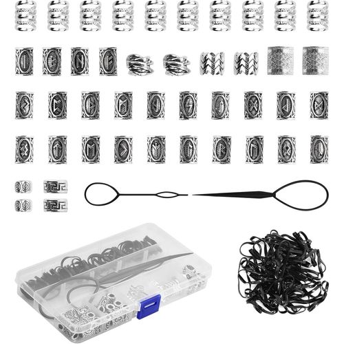 Kal-44 Pièces Perles Cheveux Perle Cheveux Tresse Perle Barbe Accessoire Cheveux Pour Viking Homme Accessoire Pour Vikings Décoration
