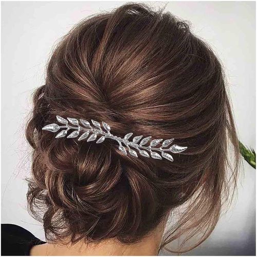Kal-Peigne À Cheveux De Bohème Feuille Feuille D'argent Coiffure Grande Feuille Barrette Vintage Coiffure Décorative Plante Peigne De Mariage Accessoires De Cheveux Bijoux Pour Femmes Et Filles