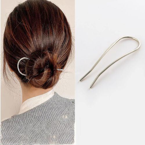 Kal-Épingle Cheveux Forme U Métal Vintage Épingle Cheveux Française Métal Argenté Fourche Cheveux Barrette Pour Coiffure Minimaliste Épingle Cheveux Forme U Accessoires Femmes Et Filles Cadeaux