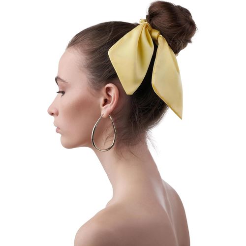 Kal-Chouchou À Cheveux En Tissu Pour Femme Et Fille Avec Foulard (Jaune Clair)
