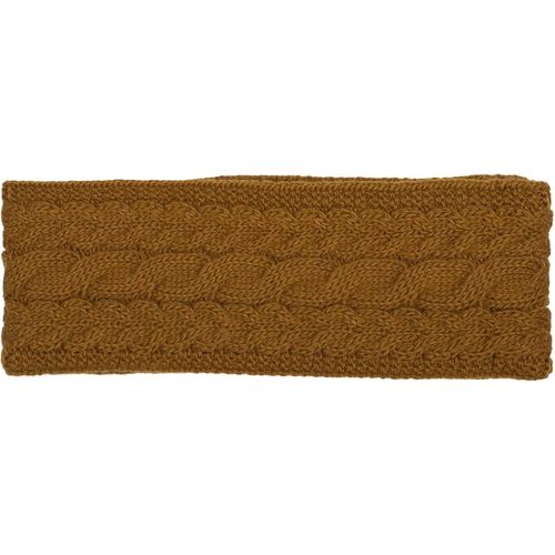 Kal-Bandeau Tricoté Uni Pour Femmes Avec Motif De Câbles, Doublure En Polaire Thermique, Bandeau D'hiver Uni 04026058, Couleur:Cognac