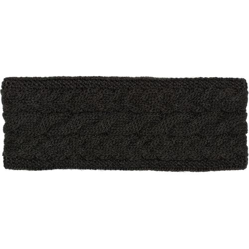 Kal-Bandeau Tricoté Uni Pour Femmes Avec Motif De Câbles, Doublure En Polaire Thermique, Bandeau D'hiver Uni 04026058, Couleur:Noir