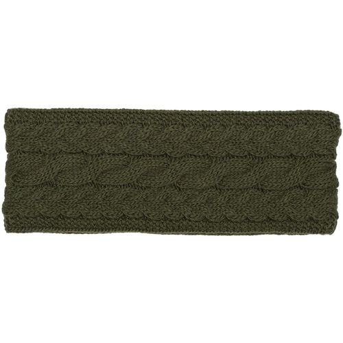 Kal-Bandeau Tricoté Uni Pour Femmes Avec Motif De Câbles, Doublure En Polaire Thermique, Bandeau D'hiver Uni 04026058, Couleur:Olive