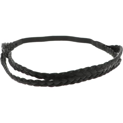 Kal-Bandeau Cheveux Tressé Brun - Headband Femme Double Couleur Unie - Bandeau Fin Élastique Taille Unique - Headband Pour Coiffure Mariage - Look Original Bohème, Hippie Chic