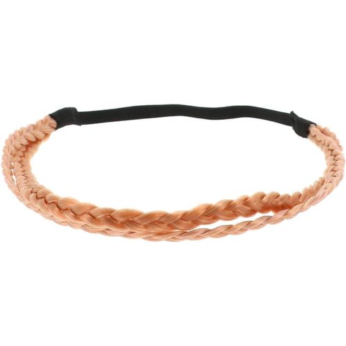 Kal-Bandeau Cheveux Tressé Blond Cuivré - Headband Femme Double Couleur Unie - Bandeau Fin Élastique Taille Unique - Headband Pour Coiffure Mariage - Look Original Bohème, Hippie Chic