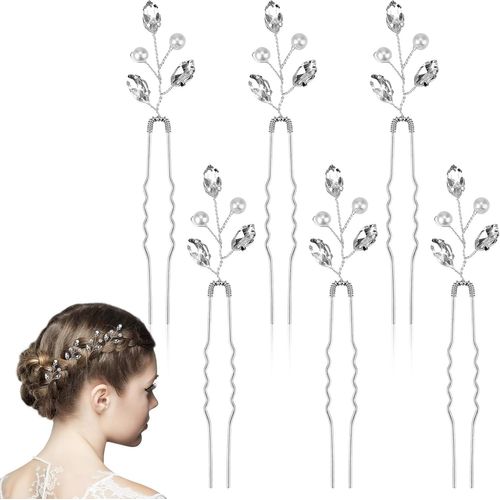 Kal-Accessoire Cheveux Mariage,Bijoux Cheveux Mariage,Epingle Cheveux Femme,Pince Cheveux Mariage,Accessoires Cheveux Femme,Barrette Cheveux Mariage,Strass Cheveux,Broche Cheveux Mariage,Pince Chigno