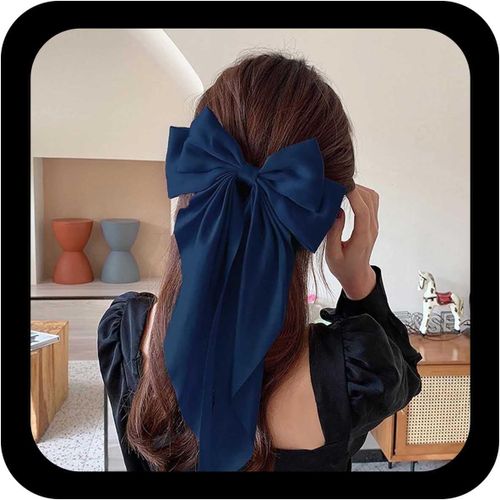 Kal-Vintage Grand N?ud Soie Pince À Cheveux Barrette Français Soie N?ud Pince À Tête Ruban Rouge N?ud Barrette Cheveux Coiffes N?ud Soie Accessoires Pour Cheveux Pour Femmes Et Filles (Rouge)