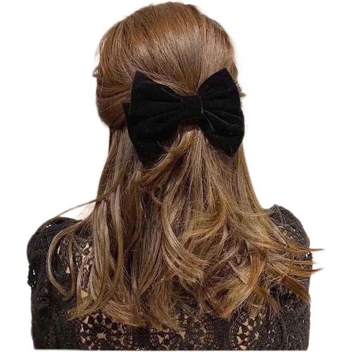 Kal-Barrette À Cheveux En Velours Rouge Grand Noeud Pinces À Cheveux Grand Noeud En Velours Noeud En Satin Pinces À Cheveux Accessoires Décoratifs Pour Cheveux Bijoux Pour Femmes Coiffure(Rouge1)