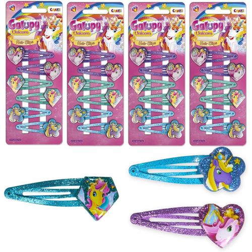 Kal-Craze Barettes Cheveux Fille Set Xxl 24x Pinces Cheveux Accessoires Cheveux Motif Licorne Bijoux Cheveux Enfant Accessoires De Coiffure Unicorn Hair Clip 29664