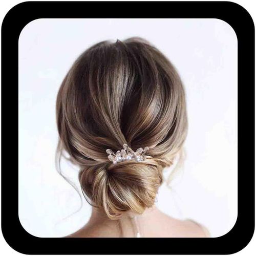 Kal-Épingles À Cheveux Mariage Perles Cristal Barrette Cz Strass Épingles À Cheveux Barrette Épingles À Cheveux Perles D'or Fausse Perle Coiffes Accessoires Pour Femmes 3 Pièces