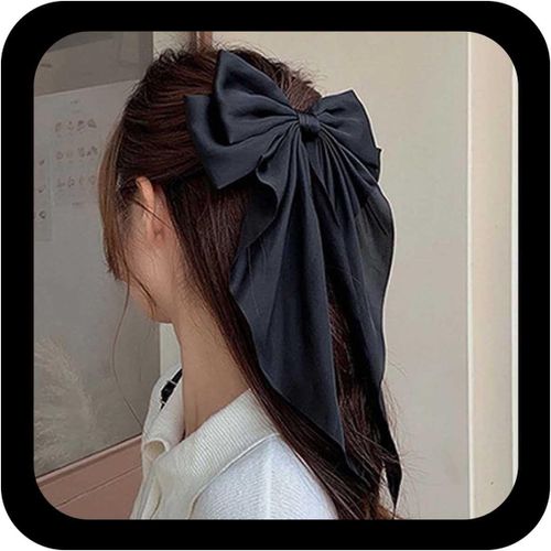 Kal-Vintage Grand N?ud Soie Pince À Cheveux Barrette Français Soie N?ud Pince À Tête Ruban Rouge N?ud Barrette Cheveux Coiffes N?ud Soie Accessoires Pour Cheveux Pour Femmes Et Filles (Rouge)