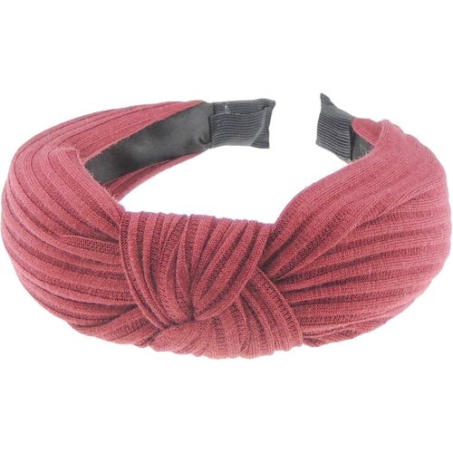 Kal-Serre-Tête En Jersey Côtelé Doux Avec N?ud Sur Le Dessus Pour Femme Et Fille, Style Bohème, Rétro, Funky, Vintage, Pour Noël, Anniversaire, Mariage (Bordeaux)