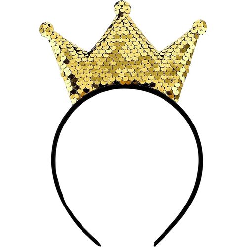 Kal-Sequin Couronne Headband Scintillant Couronne Headband Or Cerceau Fille Femme Anniversaire Fête De Noël Bijoux