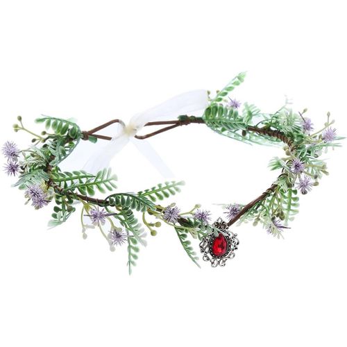 Kal-Serre-Tête À Fleurs, Guirlande D'elfe, Couronne De Fée, Diadèmes Floraux Pour Pâques, Carnaval, Fête, Mariage (Violet Rouge)