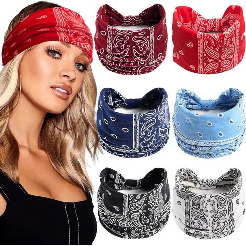 Kal-6 Pièces Bandeau Cheveux Femme,Bandeau Cheveux Femme Large Élastique,Bandeaucheveux Extra Large,Sport Course Headband,Elastiquebandeaux Pour,Yoga Exercice Fitness Running Accessoire(Cajou)
