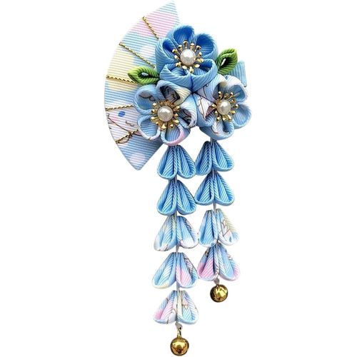 Kal-Barrettes À Cheveux Japonaises Pour Filles - Joli Kimono - Franges Japonaises - Accessoires De Cheveux - Kimono Geisha - Chouchou À Cheveux - Fleur - Accessoire De Cheveux Exquis De Mariée